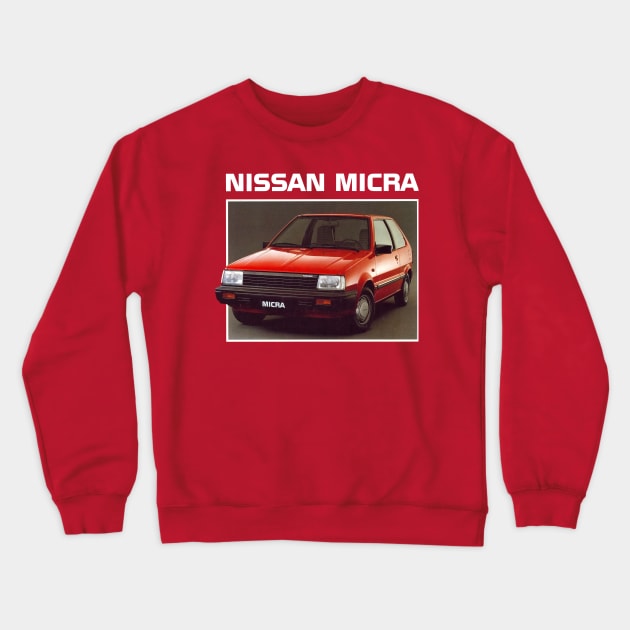 MICRA - brochure (RED) Crewneck Sweatshirt by Throwback Motors